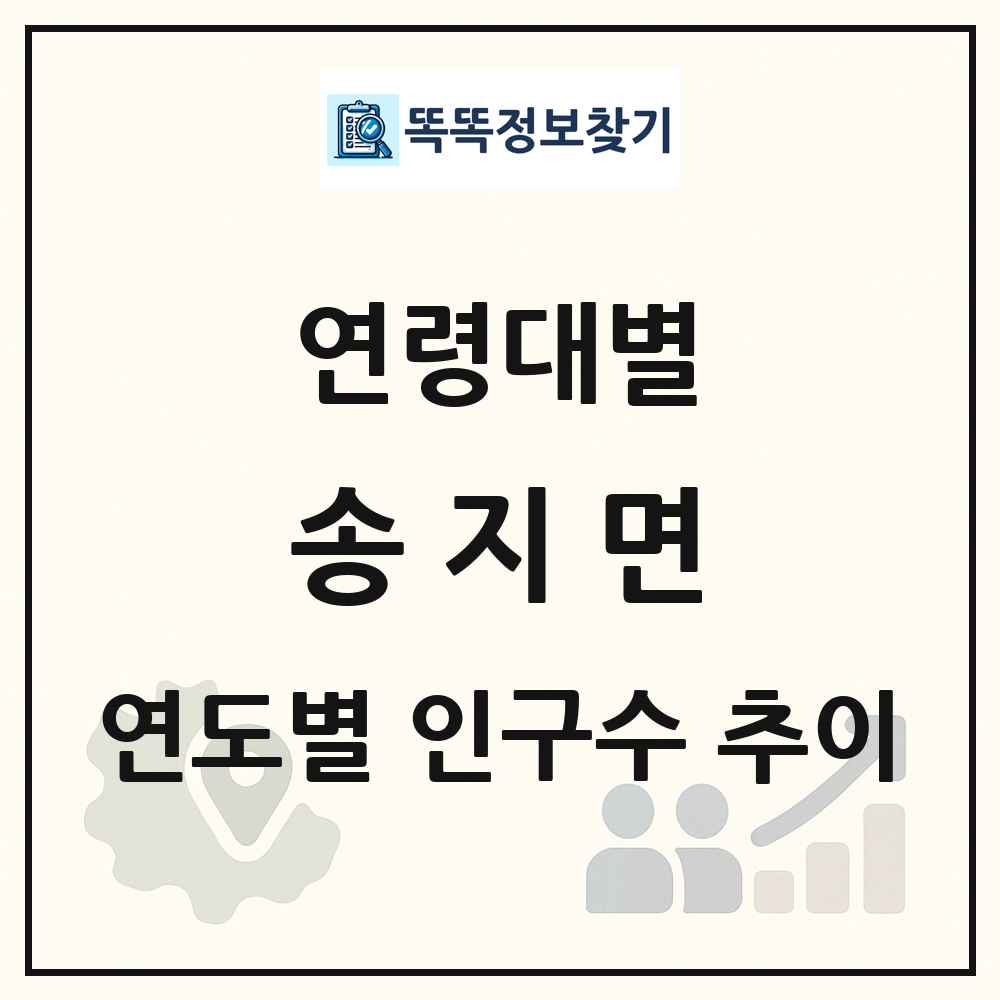 송지면 생애주기별 인구수 링크 그림